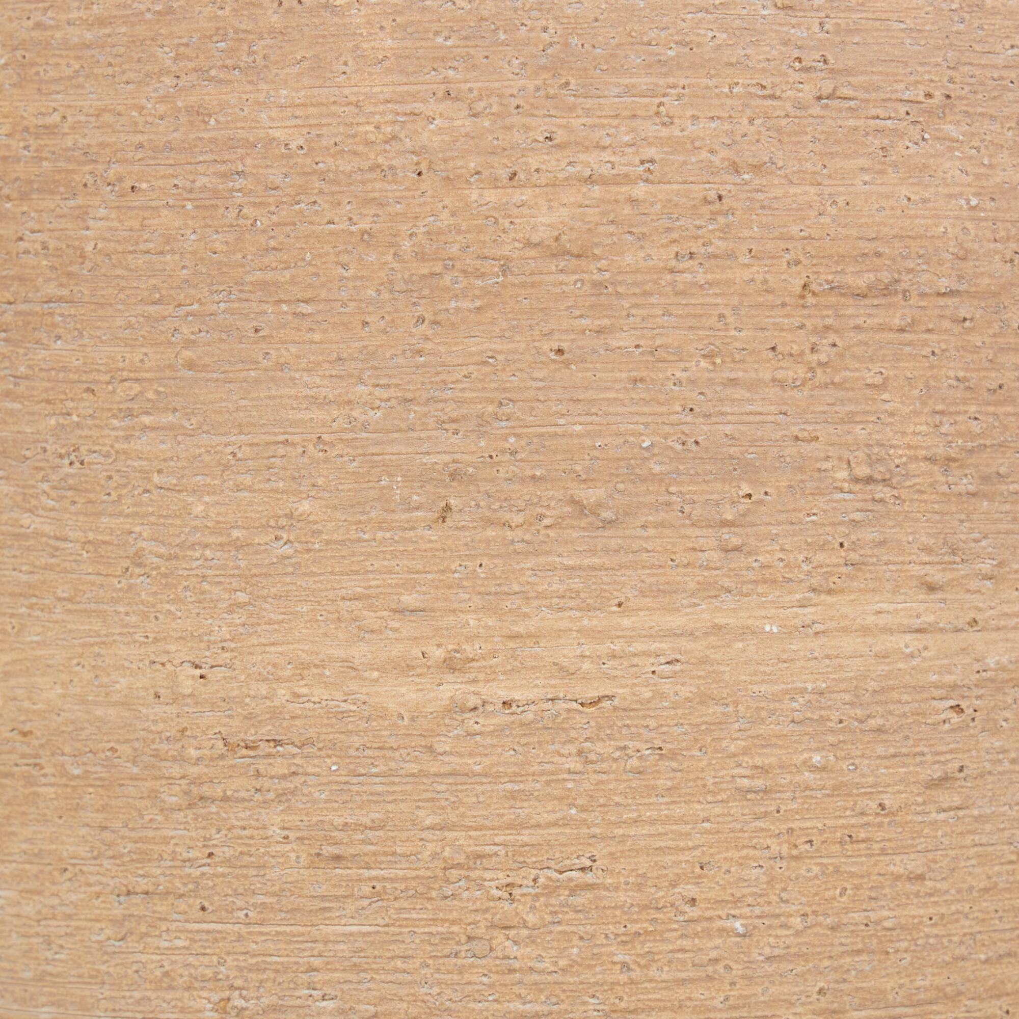 12" Beige Ceramic Wide Textured Vase